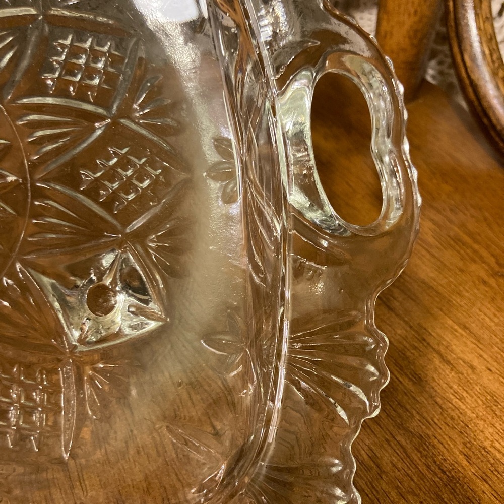 Parisi Cut Glass Tray, Footed and Handled Dish - Deep Base for Food and Display - Picture 8 of 14